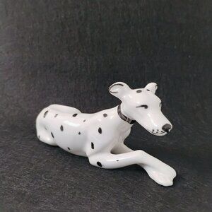 Vintage Porcelain Ceroc Romania Great Dane Figurine, 5" Greyhound Dalmatian Dog